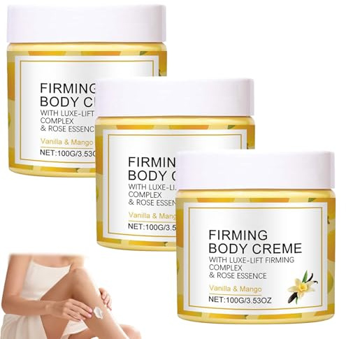 Körpercreme, Vanille- Und Mangoduft, Feuchtigkeitsspendende Und Beruhigende Hautcreme Für Alle Jahreszeiten, Leichte Körpercreme Für Den Täglichen Gebrauch Und Die Pflege in Mehreren Bereichen (3PCS)