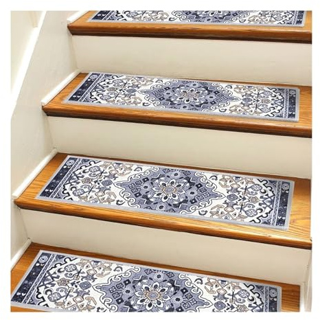 ZFIHAV Treppenstufen 15PCS Teppich Lauffläche Nicht Slip Indoor Treppen Teppiche Skid Resistant(Grey)
