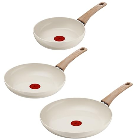 Tefal - Reflect Batterie de 3 poêles en céramique 20,24 et 28 cm | Batterie de cuisine céramique antiadhésif - Compatible induction - Gaz - Électrique et vitrocéramique