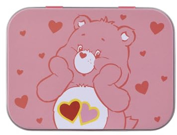 Home-Flair Kinder Pflaster-Box mit 24 bunten Motiv-Pflastern in Metalldose – Hautfreundlich & Wasserabweisend – Motive: Paw Patrol, Hello Kitty oder Glücksbärchis (Glücksbärchi Rosa, 1 Box)