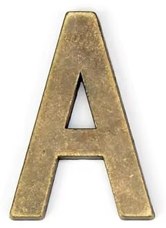 1.22 Inch Metal Bronze Address Numbers for House, Small Self Adhesive Letters, Mailbox Decorations Outdoor, for Cars Door Window Sign House Apartments Office Room Personalized Recognizable(Letter A)
