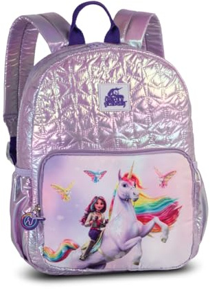 Unicorn Academy Zaino per bambini da bambina, leggero, 9 l, con scomparto principale con cerniera e tasca anteriore, 31,5 x 24 x 14,5 cm, olografica rosa con motivo unicorno, ideale per l'asilo, il