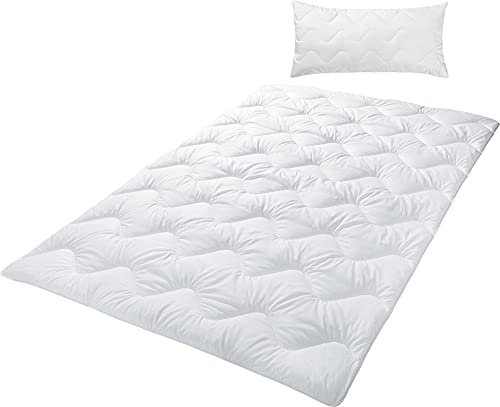 Erwin Müller Kinder-Bett-Set 2-TLG. weiß Größe 135x200 cm (40x80 cm), Bettdecke, Kissen - anschmiegsam, feuchtigkeitsregulierend, hygienisch und pflegeleicht