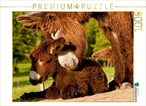 CALVENDO Puzzle Harmonie zwischen Esel Stute und Fohlen 1000 Teile Lege-Größe 64 x 48 cm Foto-Puzzle Bild von Meike Bölts Bölts, Meike