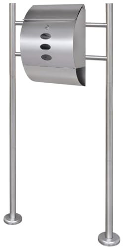 vidaXL Cassetta Buca delle Lettere della Posta con Supporto in Acciaio Inox