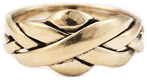 Windalf Ring ZANO 10 mm Puzzlering 4 teilig edle Bronze (Bronze, 56 (17.8))