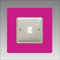 Single Light Switch Surround | Square | Acrylic Back Panel or Finger Plate | Plug, Font Colour:Pink