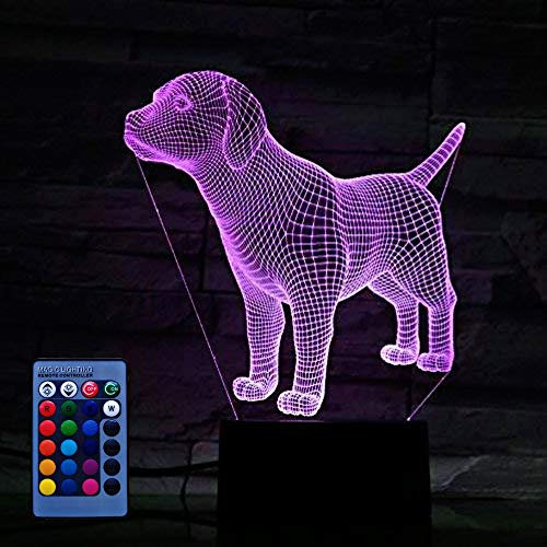 HPBN8 Ltd Kreative Hund Nacht Licht Lampe Fernbedienung USB Power 7/16 Farben 3D LED Lampe Formen Kinder Schlafzimmer Geburtstag Weihnachten Geschenke