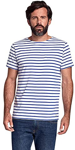 Armor Lux Herren Matrosenshirt aus leichte Baumwolle T-Shirt, Mehrfarbig (Blanc/Etoile Dw5), Small