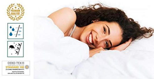 allsaneo Premium Reiselaken extra leicht und weich 180x260 cm, weiß, Allergiker Milbenschutz, allergendicht