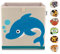 LIFENEY Aufbewahrungsbox Kinder mit Delfin Motiv I Spielzeugbox mit Tiermotiv passend für Würfelregale I Ordnungsbox für das Kinderzimmer I Aufbewahrungskorb Kinder
