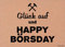 WB wohn trends Postkarte, Glück auf und Happy Börsday, Ruhrpott Ruhrgebiet Vintage Karton braun 10,5x14,8cm A6