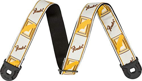 Fender® »QUICK GRIP LOCKING END STRAP - POLYESTER« Gitarrengurt mit Gurt-Sicherungssystem - Polyester - 1 Stück - Farbe: Weiß/Gelb/Braun