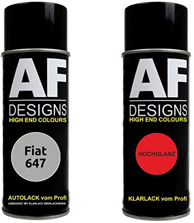 Alex Flittner Designs Spraydose für Fiat 647 Grigio Steel Metallic Basislack Klarlack Sprühdose 400ml