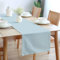 Encasa XO Table Runner Größe 32x150 cm | Baumwoll -Leinwand Stoff | Ice Blue Solid Color | Waschbarer und dauerhaft