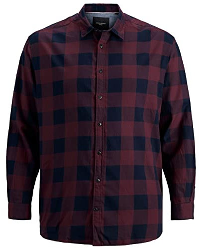 Jack & Jones Men's Jjegingham Twill L/S Ps Noos Shirt, Port Royale, 3XL Plus UK