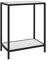 vidaXL Konsolentisch Flurtisch Konsole Beistelltisch Sideboard Wandtisch Frisiertisch Glastisch Deko Weiß 60x35x75cm Hartglas Stahl