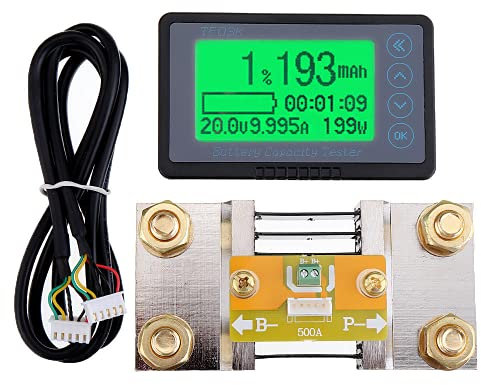 DollaTek TF03K 500A batteria Monitor, intervallo di tensione di allarme programmabile ad alta e bassa tensione 10V-120V con cavo terminale e cavo schermato 5M