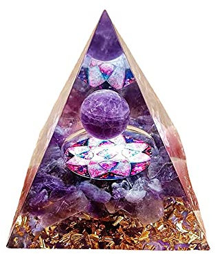 Orgonit pyramide Kristall Orgonit pyramide Reikipyramide Amethyst pyramide Positive pyramide Natürliche Chakra Meditation skristalle Wohnkultur 6cm