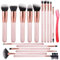 Real Perfection Lot de 16 pinceaux de maquillage avec 1 rasoir à sourcils synthétique de qualité supérieure pour fond de teint, poudre, fard à paupières, anti-cernes