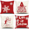 GYISANA 4er Set Dekorativ Kissenbezug Baumwolle Leinen Kissenhülle Dekokissen Sofakissen für Couch, Auto, Schlafzimmer 45x45 cm (Weihnachten Rot)