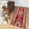 TAPISO Atlas Teppich Läufer Meterware Flur Kurzflor Wohnzimmer Küche Brücke Klassisch Blumen Rot Beige Schlafzimmer Korridor ÖKOTEX 90 x 420 cm