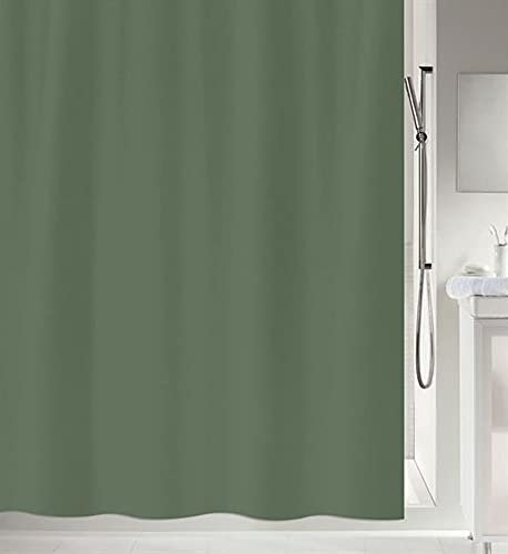 Spirella Anti-Schimmel Duschvorhang - Anti-Bakteriell, waschbar, wasserdicht - Polyester, „Primo “ 180x200cm Dunkelgrün, Green