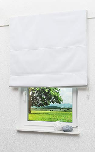 LYSEL Outlet Raffrollo weiß, abdunkelnd mit Kettenzug, Maße: (Bx H) 100cm * 180cm