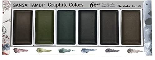 Kuretake Zig Gansai Tambi Japanisches Aquarellfarben-Sets, traditionell (Graphite colors)