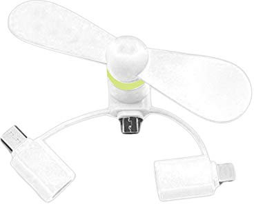 Yirepny Mini ventilador USB portátil 3 en 1 180 giratorio Cool Cooler Ventilador de teléfono móvil compatible con 11 12 Pro Xs Max X 8 8 Plus 7 7 Plus 6 6 Plus y otros teléfonos inteligentes