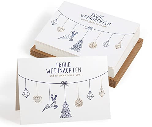 Marvelights Weihnachtskarten mit Umschläge Set (20 Stück), A6 Postkarten für Weihnachten, Christmas Klappkarten, Nordische Weihnachtskarten, Weihnacht Grußkarten