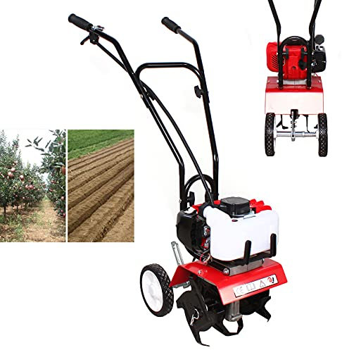 52CC Motobineuse Thermique Essence 2 Temps Cultivateur Motoculteur Largeur de Travail du Sol 30cm Motoculteur Thermique avec Kit Complet