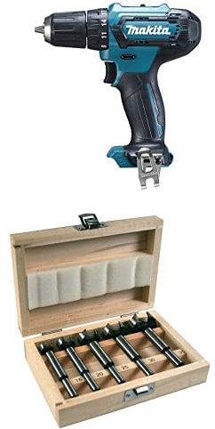 Makita DF333DZ Akku-Bohrschrauber 12V max. (ohne Akku, ohne Ladegerät) + Forstnerbohrer Set 5St.