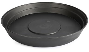 Garronda Soucoupe pour Plantes Plastique Plateaux Pot de Felurs et Plantes GD-0023 (Graphite, ⌀ 16cm H 3cm)