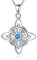 CELESTIA Keltischer Knoten Kette Damen Silber 925 Trinität Tiqueta Anhänger Opal Halskette Wicca Hexen Schmuck Spirituelle Geschenk Frauen