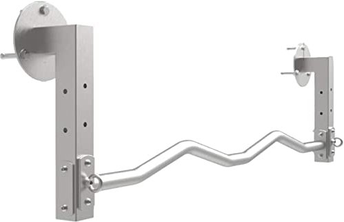 Samnuerly Wandmontierte Klimmzugstange für Zuhause, Edelstahl, Decken-Klimmzuggerät, starker tragender und multifunktionaler Ring (Silber, 119 × 35 cm)