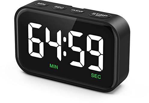 OQIMAX 2 in 1 Digitaler Timer und Stoppuhr, Magnetischer Digitaler Küchentimer Eieruhr mit großem LCD-Display, Kurzzeitwecker für Lernen, Kochen, Sport, 3-stufiger Lautstärke, bis 99 Min 59 Sek