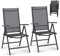 Homeoutfit24 Gartenstühle Hochlehner Klappbar, Campingstuhl Verstellbar & Wetterfest, Gartenstühle 2er Set, Alu Klappstuhl für Balkon & Garten, Gartenstühle bis 150 kg, Aluminium Gartenstuhl