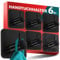 Menz ganchos adhesivos para pared inox, 6 piezas - toalleros de baño sin taladro - colgadores autoadhesivos resistentes, percha para albornoz ropa paño de cocina, Negro