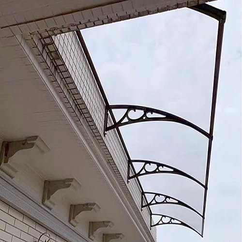 Überdachung mit Aluminiumlegierung Klammern,Haushalt Eaves Dach Vordach,Hof Sonnenschirm Markisen,Terrasse/Balkon/Haustürvordach,Polycarbonat Türvordach,Anti-UV (80x120cm/31 x47)
