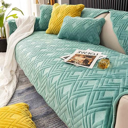 MTHGH Sofabezug rutschfeste Sofadecke,sofaschutz1 2 3 4-Seater L Shape Sofaschoner,Hund Katze Überwurf Hundedecke Ecksofa Sofa Schutzdecke Sofaschutz Hund Kratzschutz Katze (Green, 90x160cm)