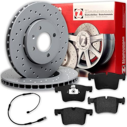 ZIMMERMANN GELOCHT BREMSSCHEIBE+Beläge vorne passend für 3er 4er F30 - F36