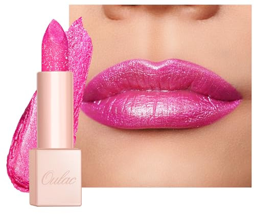 OULAC Diamond Lustre Lippenstift Rosa, Hochpigmentierter Lipstick mit Feine Textur und Lang Anhaltende Feuchtigkeitsspendende Formel, Auffälliges Lippen-Makeup, Vegan (D02) Sparkle Sensation