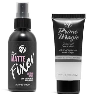 W7 Prime Magic & The Fixer Matte Set - Makeup Primer & Setting Spray Duo for a Smooth, Matte Finish - Pore Minimiser & Shine Control - Quick-Drying, Non-Sticky - Vegan & Cruelty-Free