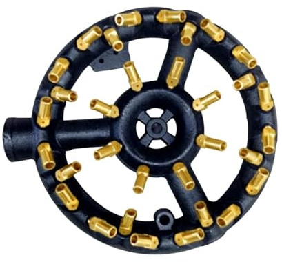Joywayus Quemador de chorro de gas natural de 32 puntas para wok, freír, parrilla, cuerpo de hierro fundido, quemador de chorro de boquilla redonda