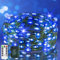 JXLEDAYY 9.9 FT 60 LED Fairy Lights Battery Operated String Lights Green Copper Wire Christmas Lights with Remote Timer 8 Modes for Tree Greenery Bedroom Garland Wreath Garden Wedding Decoration Blue