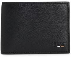 BOSS Hommes Ray 6cc N. Portefeuille à Deux Volets en Similicuir grainé avec Finition Rayures emblématiques