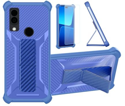 Aroepurt Hülle Für Cat S62 Pro Hülle Case Handyhülle Schutzhülle Cover [mit gehärtetem Glas-Screen-Protector] Hybrid [Folding Support Magnetic] [Frosted Anti-Fingerprint] Blau