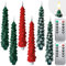 KEAGAN 6 Stück Weihnachtsbaum-Stabkerzen, flammenlose Kerzen mit Fernbedienung und Timer, Weihnachtsbaum-Kerzenständer, 3D-Docht, flackernde batteriebetriebene Kerzen, LED-Kerzen für Party-Dekoration