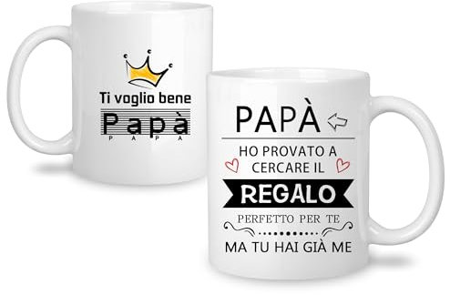 Yufansd Tazza Ceramica 11oz per Papà - Ho Provato A Cercare Il Regalo Perfetto Per Te Ma Tu Hai Già Me - Personalizzata per Festa del Papà, Compleanno, Natale
